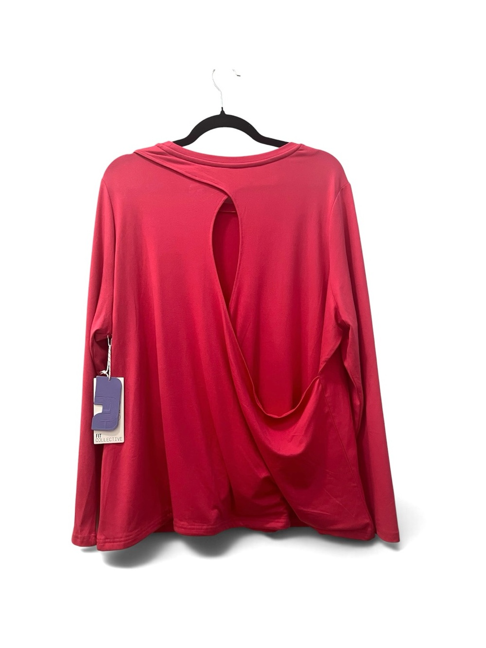 NWT Fit Collective Orange Cross-Back Long-Sleeve Crewneck Top - 1X